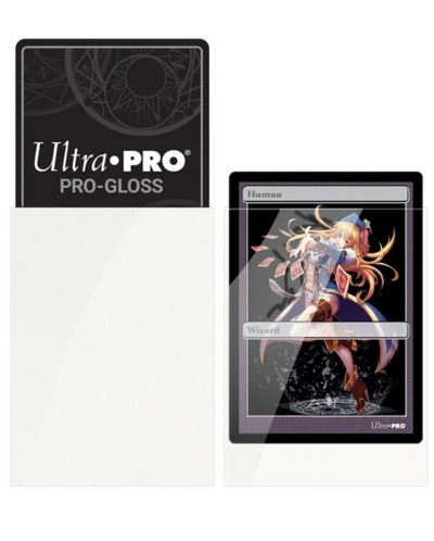 Протектори за карти Ultra Pro - PRO-Gloss Small Size, White (60 бр.) - 2