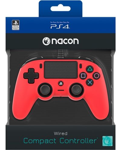Контролер Nacon за PS4  - Wired Compact, червен - 8