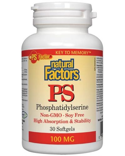 PS Phosphatidylserine, 100 mg, 30 капсули, Natural Factors - 1