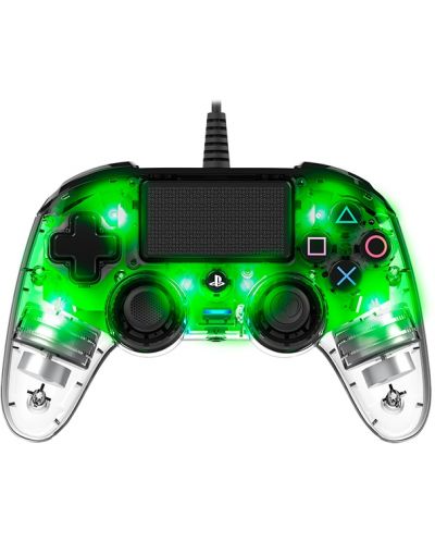 Контролер Nacon за PS4 - Wired Illuminated Compact Controller, crystal green - 1