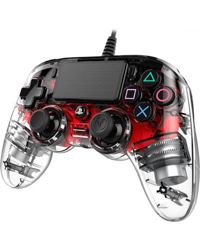 Контролер Nacon - Wired Illuminated Compact Controller, червен (PS4) - 2