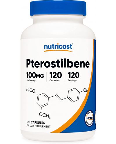 Pterostilbene, 100 mg, 120 капсули, Nutricost - 1