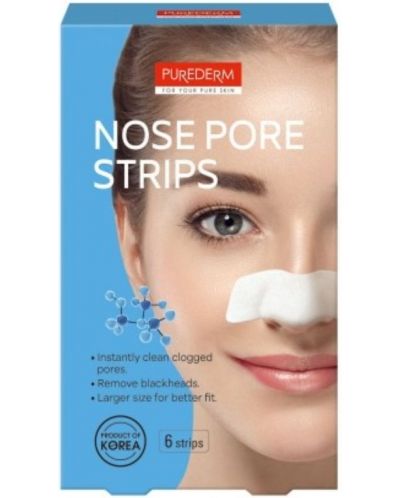 Purederm Лепенки за нос Crystal Nose Pore Strip, 6 броя - 1