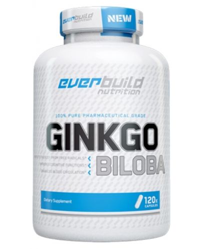 Pure Ginkgo Biloba, 60 mg, 120 капсули, Everbuild - 1