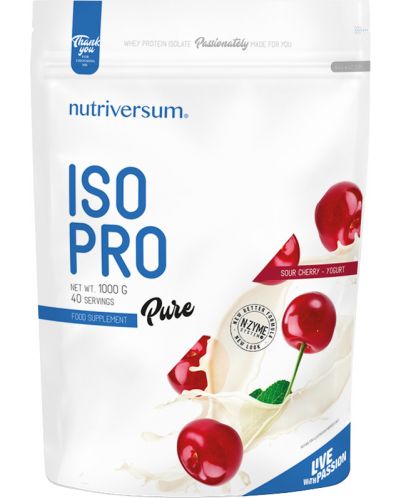 Pure Iso Pro, вишна с йогурт, 1000 g, Nutriversum - 1