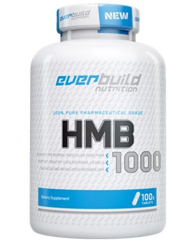 Pure HMB, 1000 mg, 100 таблетки, Everbuild - 1