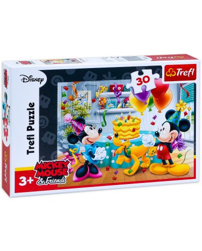 Пъзел Trefl от 30 части - Мики Маус, Торта за рожден ден