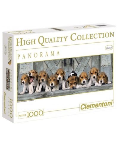 Панорамен пъзел Clementoni от 1000 части - Кученца - 1