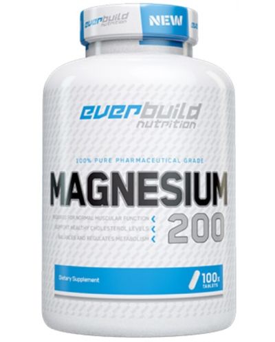 Pure Magnesium 200, 200 mg, 100 таблетки, Everbuild - 1