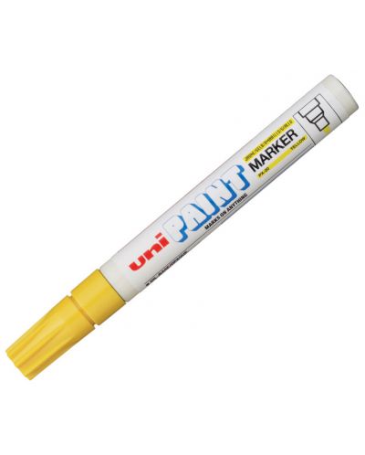 Перманентен маркер Uniball на маслена осново – Жълт - 1