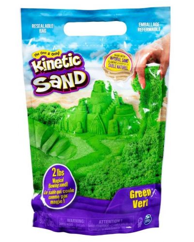 Кинетичен пясък Kinetic Sand - Зелен, 907 g - 1