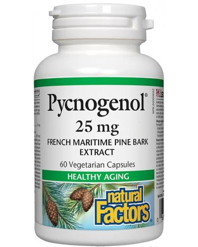 Pycnogenol, 25 mg, 60 капсули, Natural Factors - 1