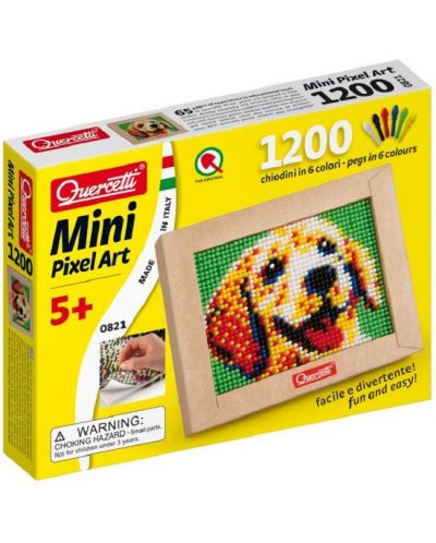Мозайка от 1200 части Quercetti – Mini Pixel Art, Куче - 1