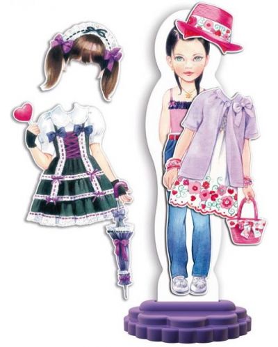 Магнитна кукла Quercetti – Fashion Design, Lisbeth - 3