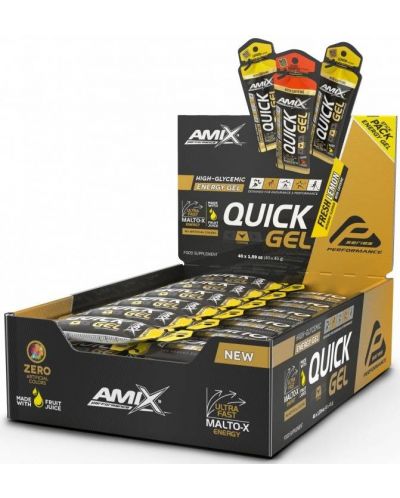 Quick Energy Gel Box, лимон, 40 шота x 45 g, Amix - 1