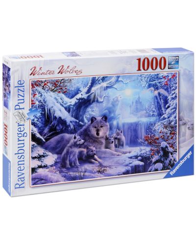 Пъзел Ravensburger от 1000 части - Вълци през зимата 19596