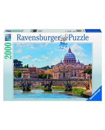 Пъзел Ravensburger от 2000 части - Мостът на ангелите, Рим