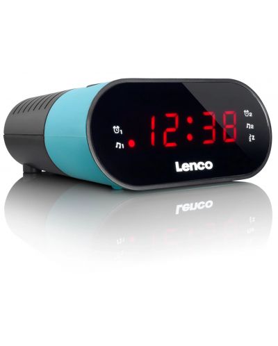 Радио колонка с часовник Lenco - CR-07, синя/черна - 1