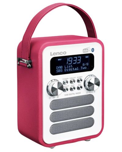 Радио Lenco - PDR-051PKWH, бяло/розово - 2