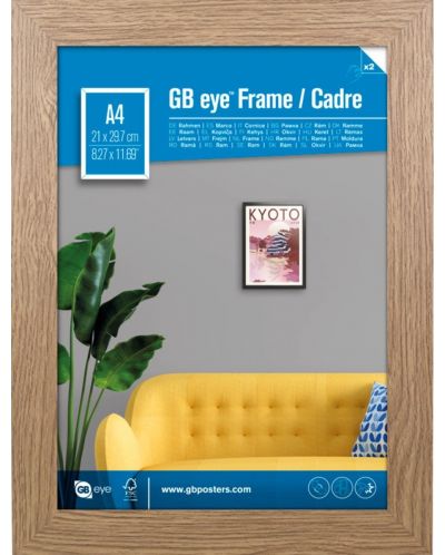 Рамка за мини плакат GB eye - 21 x 29.7 cm, дъб - 1