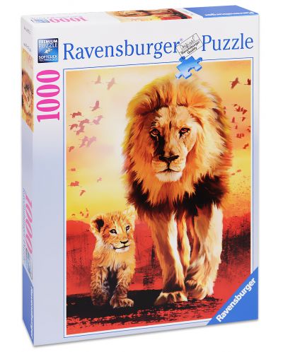 Пъзел Ravensburger от 1000 части - Лъвове - 1