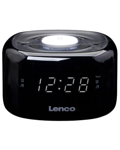 Радио колонка с часовник Lenco - CR-12BK, черна - 1