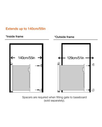 Разделители за монтаж на преграда Dreambaby - Retractable Gates, черни - 2