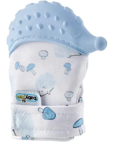 Ръкавица за чесане на зъбки BabyJem - Таралеж, Blue - 1