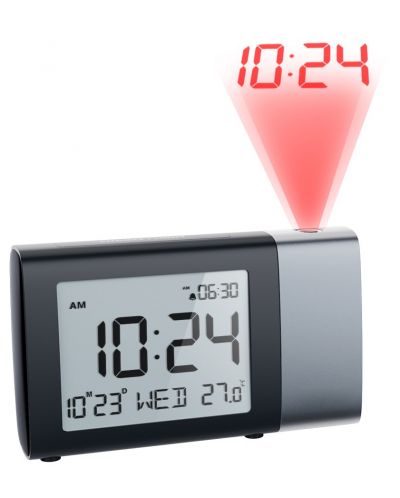 Часовник с аларма Xmart - AC-50P, черен/сребрист - 1