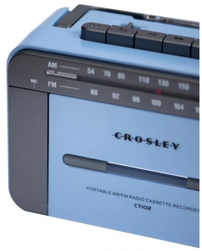 Радиокасетофон Crosley - CT102A-BG4, син/сив - 3
