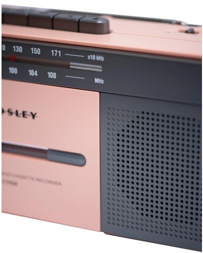 Радиокасетофон Crosley - CT102A-RG4, розов/сив - 3