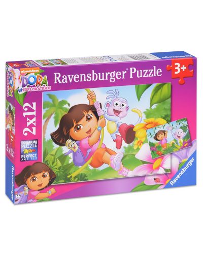 Пъзел Ravensburger от 2 x 12 части - Дора Изследователката