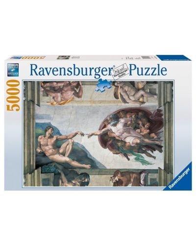 Пъзел Ravensburger от 5000 части - Сътворението на Адам, Микеланджело Буонароти - 1
