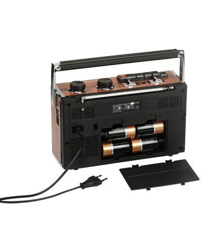 Радиокасетофон Ricatech - PR85 Recorder, черен/кафяв - 3