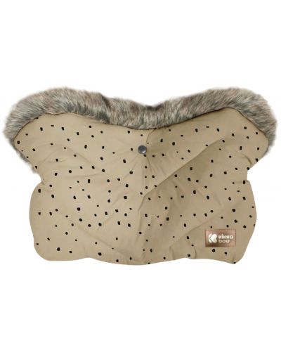 Ръкавица за количка KikkaBoo - Luxury, Fur Dots Beige - 1