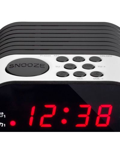 Радио колонка с часовник Lenco - CR-07, бяла/черна - 3