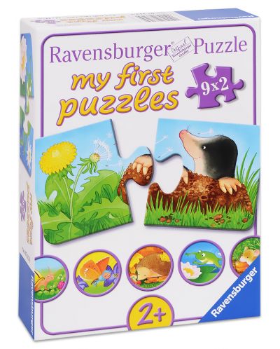Пъзели Ravensburger 9 х 2 части - Животинки в градината - 1