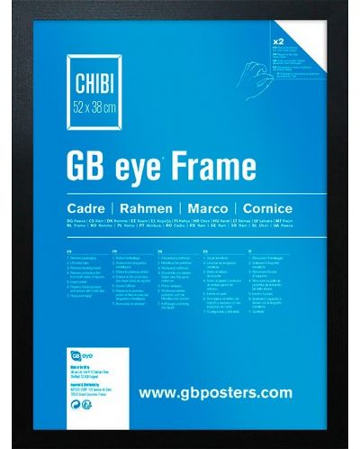 Рамка за мини плакат GB eye - 52 x 38 cm, черна - 1
