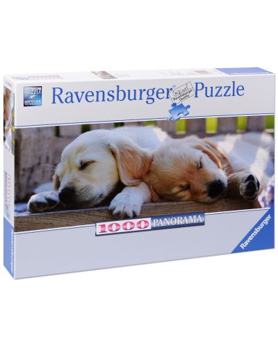Пъзел Ravensburger от 1000 части - Спящи кученца - 1