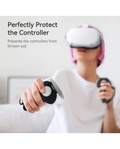 Ръкохватки за контролер Kiwi Design - Knuckle Grips, Oculus Quest 2, черни - 6