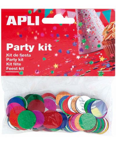 Комплект конфети Apli - Кръгчета, разноцветни, 15 mm - 1