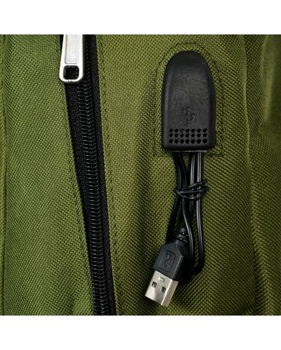 Раница с вграден USB порт Zizito - тъмнозелена - 10