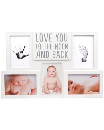Рамка за снимки и мастилени отпечатъци Pearhead - Love You to the Moon and Back - 1
