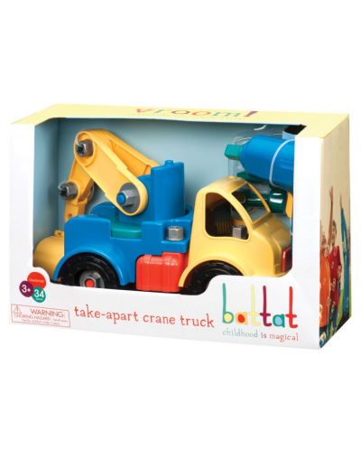 Сглобяема играчка Battat - Кран, с акумулаторна бормашина - 2