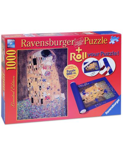 Пъзел Ravensburger от 1000 части с килимче за подреждане - Целувката