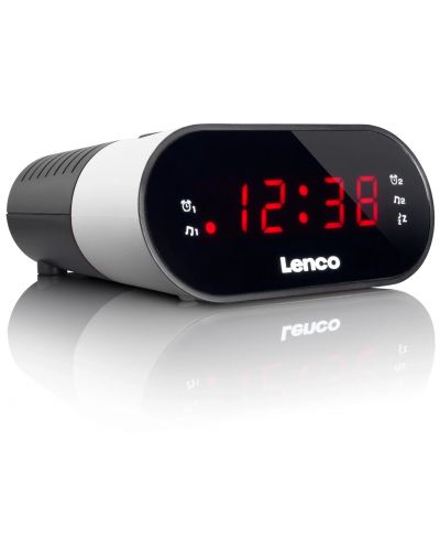 Радио колонка с часовник Lenco - CR-07, бяла/черна - 1