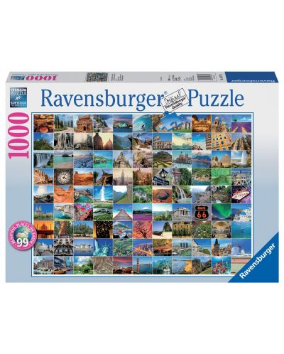 Пъзел Ravensburger от 1000 части - 99 Красиви места на Земята - 1
