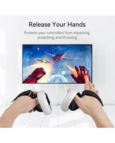 Ръкохватки за контролер Kiwi Design - Knuckle Grips, Oculus Quest 2, черни - 2