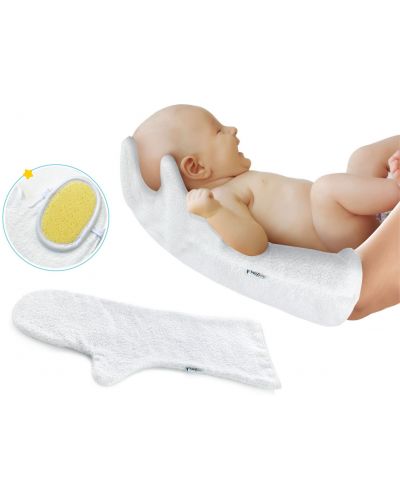 Ръкавица за къпане BabyJem - Бяла - 6