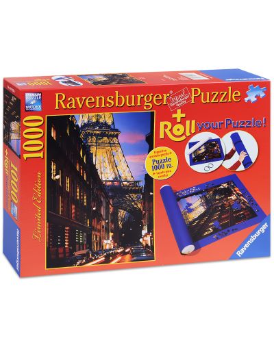 Пъзел Ravensburger от 1000 части с килимче за подреждане - Париж